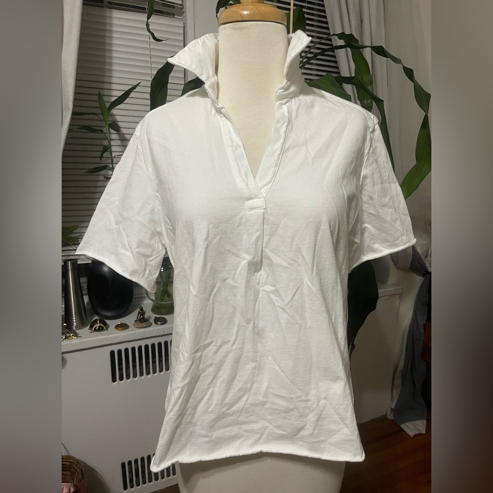 Elegant White Short Sleeve Women's Top
